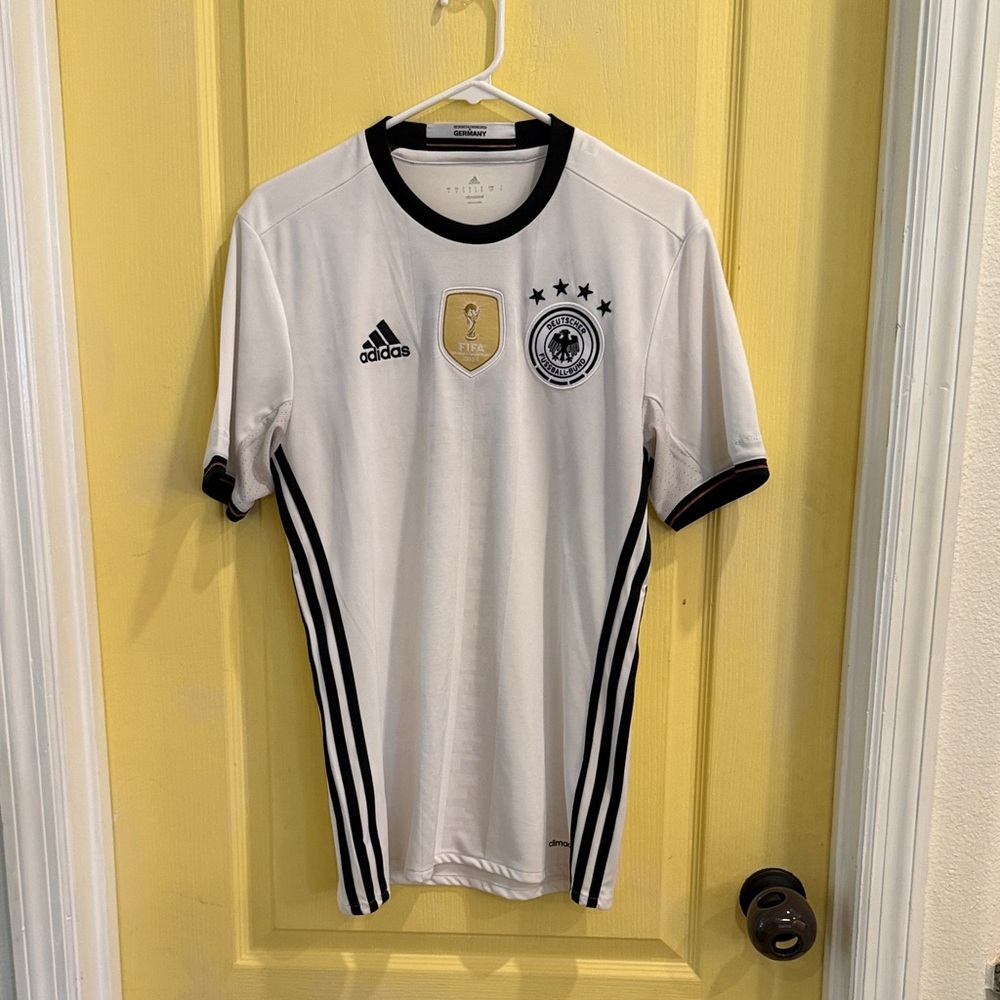 adidas White and Black Germany Football Jersey